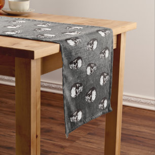 Chemin De Table Long Halloween noir et blanc