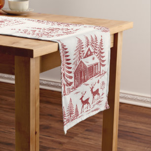 Chemin De Table Long Illustration vintage rennes et maisons hiver