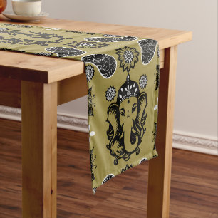 Chemin De Table Long Impression d'art hindou sur le thème de Ganesha