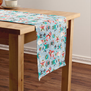 Chemin De Table Long Joli et drôle Noël non-directionnel Ditsy