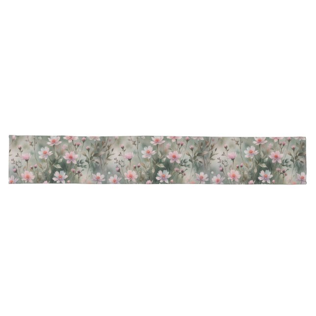 Chemin De Table Long Jolies Fleurs Sauvages (Horizontal)