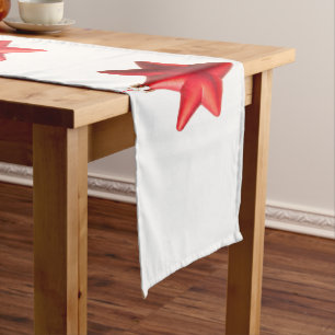 Chemin De Table Long Joyeux Noël Rouge étoile décoration