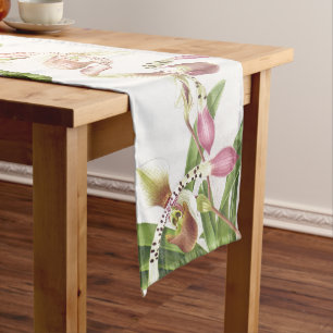 Chemin De Table Long L'orchidée de pantoufle de Ladys fleurit le