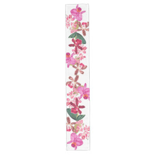 Chemin De Table Long L'orchidée tropicale fleurit le coureur floral de