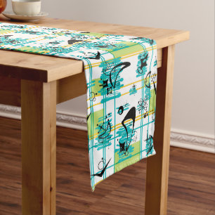 Chemin De Table Long Madras du milieu du siècle