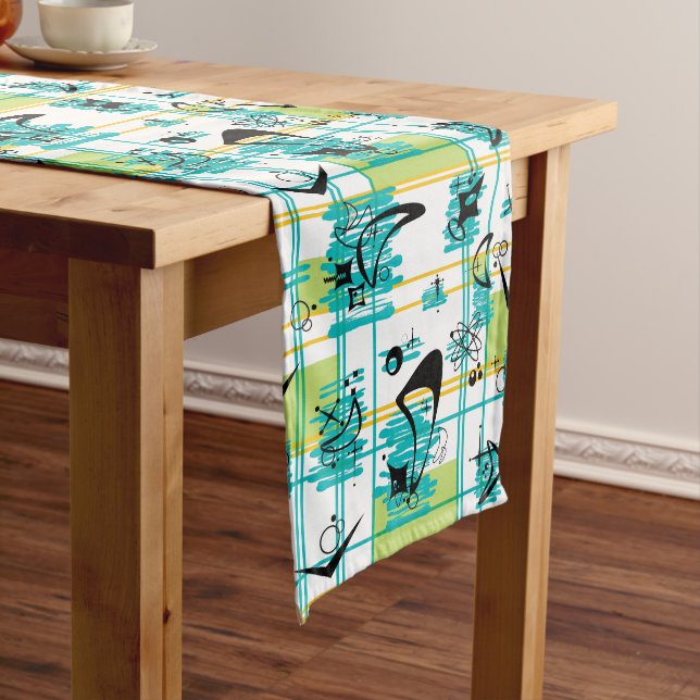 Chemin De Table Long Madras du milieu du siècle (In Situ)
