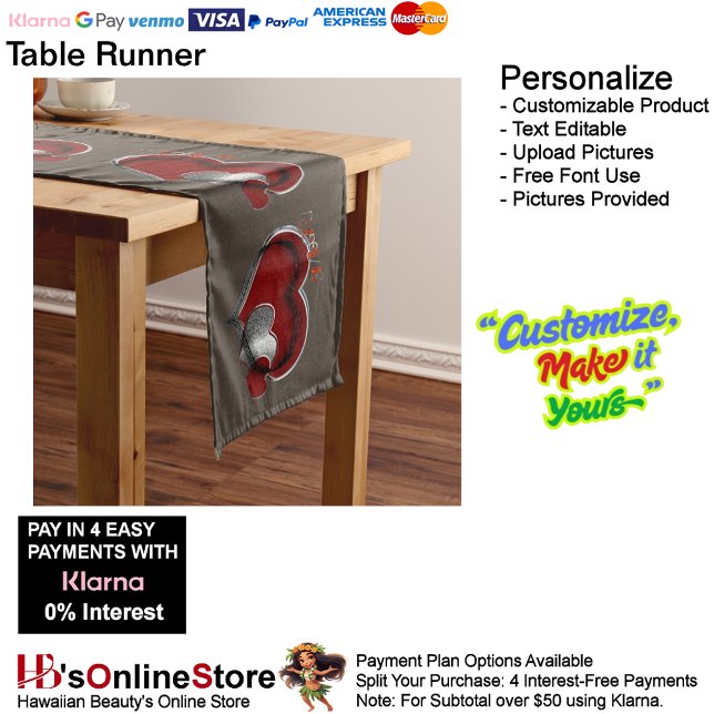 Chemin De Table Long Magie cardiaque Brown Table Runner Linge de maison (Heart Magic Brown Table Runner Household Linen.)