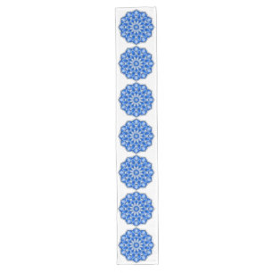 Chemin De Table Long Mandala en bleu