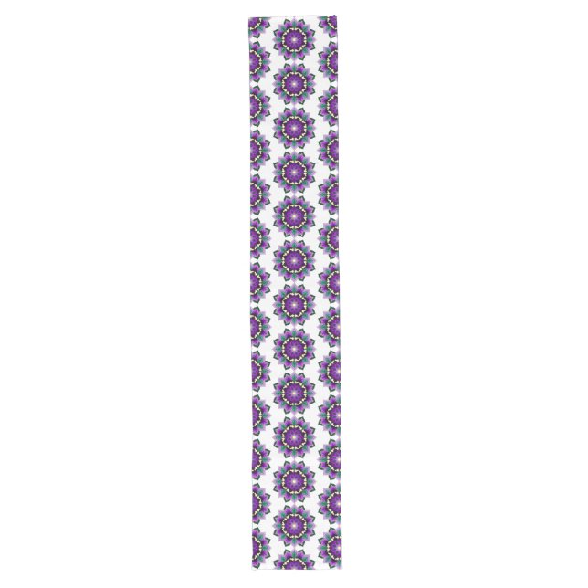Chemin De Table Long Mandala Motif 02 en violet (Devant)