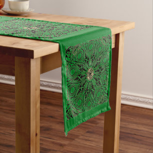 Chemin De Table Long Mandala vert de Kelly Triskele
