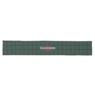 Chemin De Table Long Monogrammed Davidson Plaid Table Runner