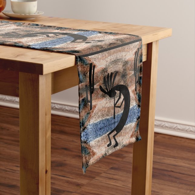 Chemin De Table Long Mosaïque du désert sud-ouest de Kokopelli (In Situ)