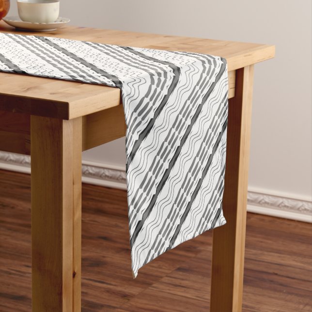 Chemin De Table Long Motif Abstrait géométrique Aztec (In Situ)