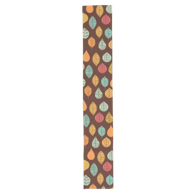 Chemin De Table Long Motif de feuilles d'automne moderne (Devant)