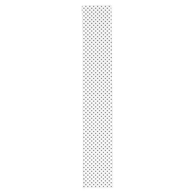 Chemin De Table Long Motif de points Polka noir et blanc (Devant)