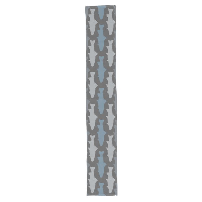 Chemin De Table Long Motif de poisson de truite jaune et gris (Devant)