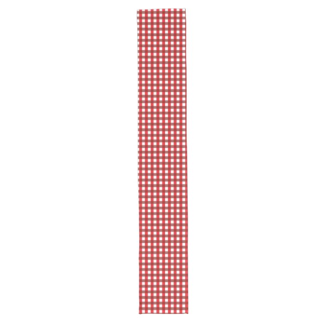 Chemin De Table Long Motif En vichy rouge et blanc (Devant)