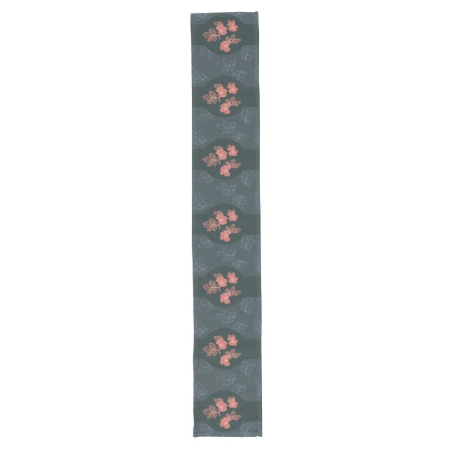 Chemin De Table Long Motif Rose gothique foncé (Devant)