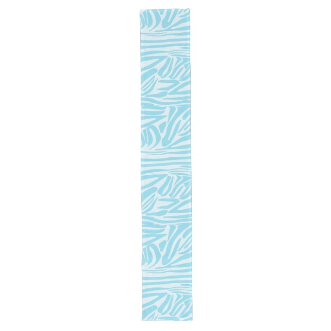 Chemin De Table Long Motif Zèbre Bleu (Devant)