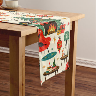Chemin De Table Long Noël chats moderne du milieu du XXe siècle,ère ato