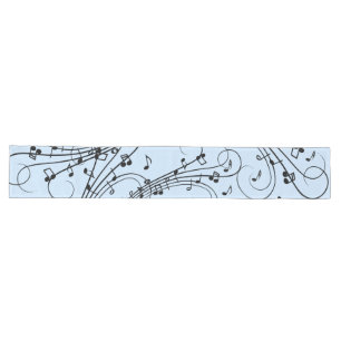 Chemin De Table Long Notes de musique fantaisie Bleu