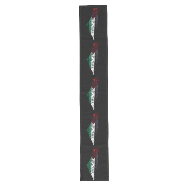 Chemin De Table Long Palestine Broderie tatreez drapeau Motif gratuit (Devant)
