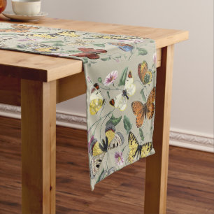 Chemin De Table Long Papillon de nuit vintage 1842 Art botanique floral