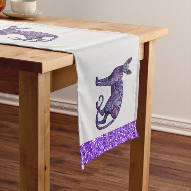 Chemin De Table Long Purple Paisley Sphynx Paisley (In Situ)