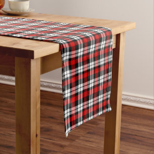 Chemin De Table Long Rouge Blanc Noir Buffalo Check Plaid Motif