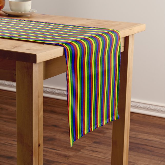 CHEMIN DE TABLE LONG RUNNER DE TABLE À COTON-STRIPES ROULÉES À COULEURS (In Situ)