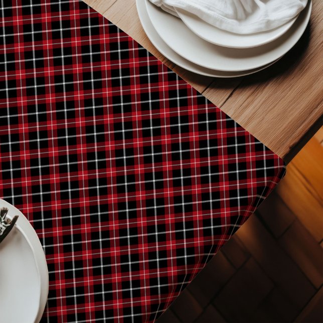Chemin De Table Long Rustique rouge noir coureur intemporel Plaid pour  (Rustic Red Black Runner Timeless Plaid for Tables)