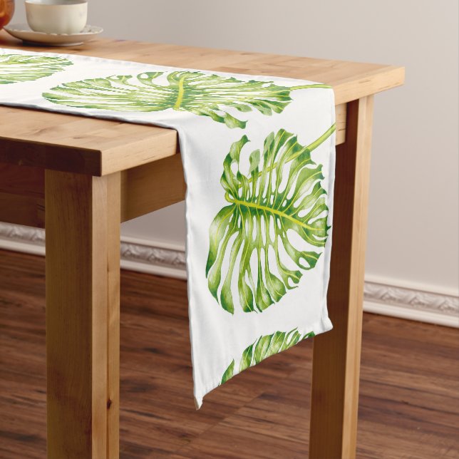 Chemin De Table Long Sculptures feuillues sur un coureur de table (In Situ)