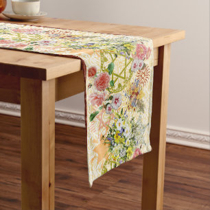 Chemin De Table Long Star of David Flower Border Runner