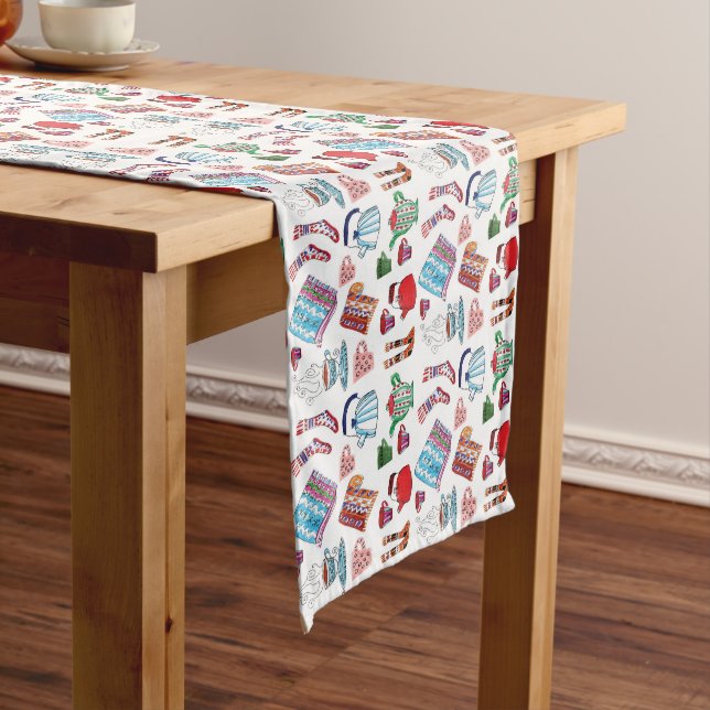 Chemin De Table Long Style Scandinave Retro Hygge Tiré À La Main (In Situ)
