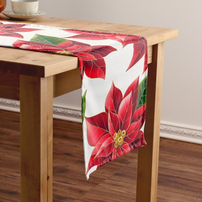 Chemin De Table Long Table Runner Noël Poinsettias (In Situ)