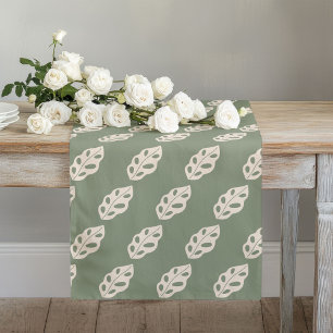 Chemin De Table Long Tapis de table vert pastel groovy floral des année