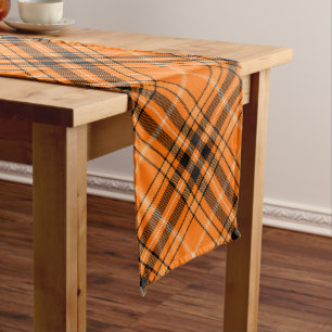 Chemin De Table Long Tartan orange d'Halloween