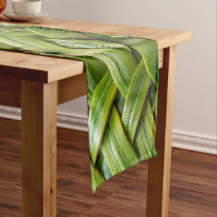 Chemin De Table Long Tissu de bambou vert frais