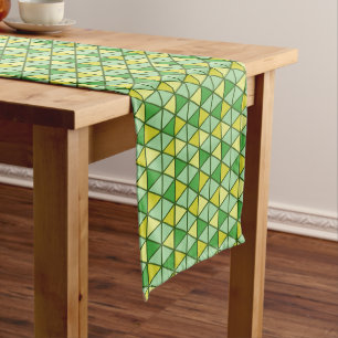 Chemin De Table Long Triangle jaune moderne Motif géométrique