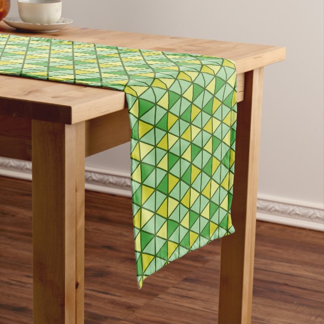 Chemin De Table Long Triangle jaune moderne Motif géométrique (In Situ)