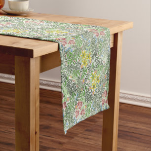 Chemin De Table Long Vintage William Morris Fleurs Bower Verdure