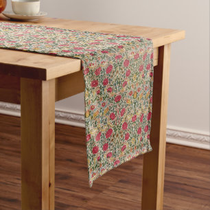 Chemin De Table Long Vintage William Morris Rose Rose Jaune Oiseau Plat