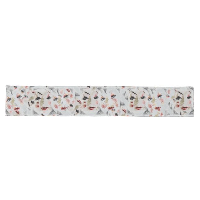 Chemin De Table Long Visages Abstraits (Horizontal)