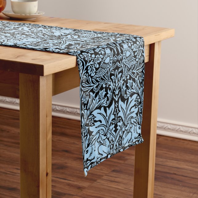 Chemin De Table Long William Morris Frère Lapin Bleu Clair Noir (In Situ)