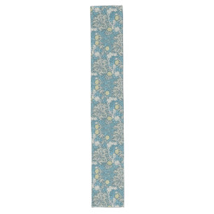 Chemin De Table Long William Morris, motif Art nouveau, algues, bleu, f