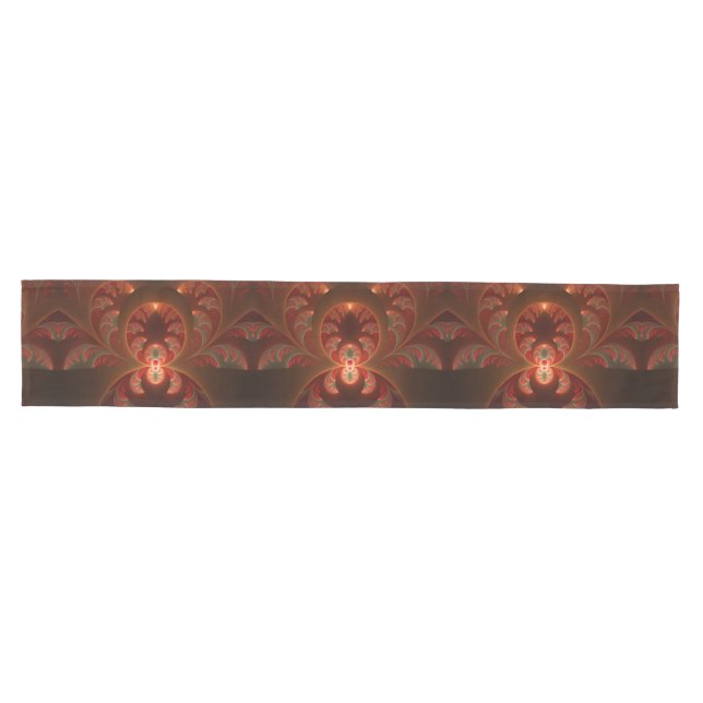 Chemin De Table Moyen Abstrait lumineux rouge orange moderne Fractal (Horizontal)