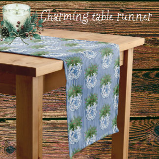 Chemin De Table Moyen Assiettes Bleu Blanc de Style Chinois Noël
