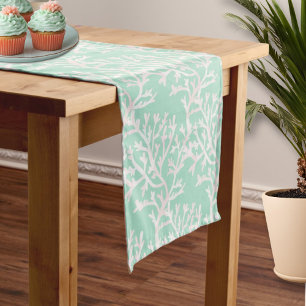 Chemin De Table Moyen Beach Baby à bord Mint Coral Motif Baby shower