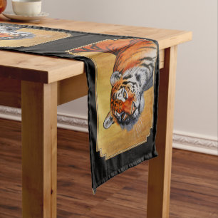 Chemin De Table Moyen Beau tigre orange du Bengale