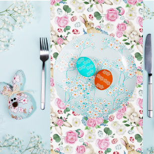 Chemin De Table Moyen Bénédiction de Pâques Oeufs Lapin Plaine pivots Mo